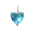 Blue heart-shaped crystal pendant with gold-plated stainless steel setting for jewelry - December Lake Blue - Gold