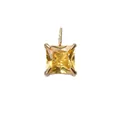 Square cut yellow gemstone pendant in gold stainless steel with four-prong setting - 5x5mm / Gold - November Light Yellow
