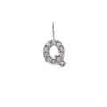 Pave-set crystal letter Q pendant in silver finish with lobster clasp for DIY jewelry - Q Style (YPS3101) / Steel