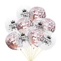 Détail de ballons 30ème anniversaire avec confettis or rose et ballons en latex blanc - 12 Pouces / 30 Ans + Confettis Or Rose