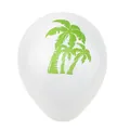 White party balloon with green tropical coconut tree print for summer beach party decorations - Coconut Tree