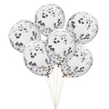 Cluster of six transparent balloons filled with rose gold confetti dots for birthdays - Standard / Silver Sequin
