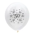 12-inch clear crown balloon with black number 50 and star pattern for 50th birthday decor - 50th Birthday Transparent