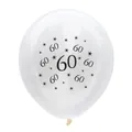 12-inch transparent latex balloon with black number 60 and crown stars for 60th birthday - 60th Birthday Transparent