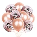 Detail von roségoldenen 30. Geburtstag Ballons mit Kronendruck und Konfetti-Füllung - Roségold + Neue Kronen 30