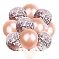 Detail von roségoldenen Ballons zum 50. Jubiläum mit Metallic- und Konfetti-Effekt - Roségold + 50 Pailletten