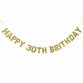 Glitter gold Happy 30th Birthday banner for wall decoration and party celebration - HAPPY 30 TH BIRTHDAY