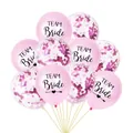 Pink and confetti Team Bride balloon set for wedding and bachelorette party decor - Pink (Black Text) + Magenta Confetti