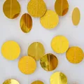 Gouden slinger van 2 meter met glitter en spiegelende cirkels voor feestversiering - Spiegel Goud + Glitter Goud Cirkels