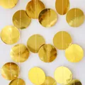 Gouden ronde spiegelpapier slinger voor feestdecoratie met metallic folie cirkels - Spiegel Gouden Cirkels