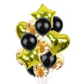 Rose gold black and gold balloon bouquet set with star and heart foil shapes - Gold Set Type B