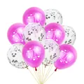 1st birthday party balloon set with rose red latex and silver confetti balloons for kids - Magenta Balloons with Silver Confetti