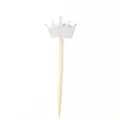 Silver glitter crown cake toppers with wooden sticks for birthday party decorations - Silver