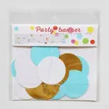 Christmas party paper garland banner in gold, white, and blue in retail packaging - 2m / Blue, White and Mirror Gold Circle Garland