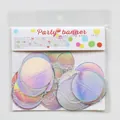 Guirlande de papier holographique pour décoration de fête d'anniversaire disco - Guirlande de cercles argent laser 2 m