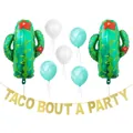Detail of Cactus Balloon Set with TACO BOUT A PARTY banner and green latex balloons - Double Cactus Latex Balloon Banner Set(7)