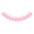 Pink Just Married wedding banner with silhouette design for marriage party decoration - Pink Wedding Theme (JUST MARRIED)