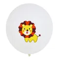 10-piece set of white forest animal balloons featuring cute cartoon lion for birthday party - Lion