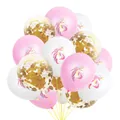 12-inch unicorn latex balloon set with pink, white and gold confetti variants - Pink White Gold Confetti Squinting Unicorn Style (4)