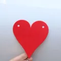 Decorazione a forma di cuore rosso con due fori per striscioni romantici per matrimoni - Cuore Rosso Doppio Lato