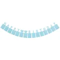 Detail of light blue Happy Birthday photo banner with 13 cardstock frames and heart motifs - Blue Birthday Theme (HAPPY BIRTHDAY)