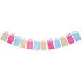 Macro detail of baby 1-12 months photo banner with pink blue and gold glitter frames - Colorful Months Theme (ONE-TWELVE MONTHS)