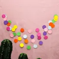 Colorful round paper garland decoration for birthday parties and festive home styling - Rainbow Circle Garland