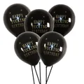 5er-Set schwarze Latexballons mit goldenem Happy Fucking Birthday Foliendruck - Latex Balloon