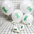 12-inch white latex dinosaur party balloons with cartoon crown dinosaur prints - Cute Dinosaur Style