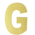 Détail de la lettre G dorée à paillettes pour décoration de guirlande de mariage - Lettre G / Or