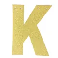 Détail de la lettre K à paillettes dorées avec trous de suspension pour guirlandes - Lettre K / Or