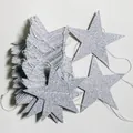 Silberne Glitzer Sternengirlande mit 4m Schnur für Weihnachten und Hochzeitsdekorationen - Glitzer Silber Stern Girlande / Silber