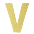 Décoration de bannière lettre V à paillettes dorées pour mariages et fêtes d'anniversaire - Lettre V / Or