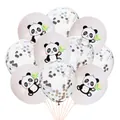 12-inch panda latex balloons and transparent confetti balloons for party decor - Panda With Silver Confetti
