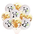 12-inch panda latex balloons and gold sequin confetti balloons for party decorations - Panda With Gold Confetti