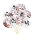 50th Birthday balloon set with gold confetti and printed crown latex balloons - 12 Inch / 50 Years Old + Rose Gold Confetti