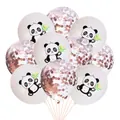 12-inch panda latex balloons and rose gold confetti balloons for birthday party decor - Panda With Rose Gold Confetti