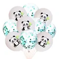 12 inch panda print latex balloons and green confetti balloons for birthday party decor - Panda With Green Confetti