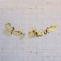 Striscione Baby Shower dorato a specchio su parete di mattoni per decorazione festa - Specchio Oro Baby Shower