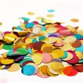 Mix of 1.5cm colorful round metallic confetti for balloons and festive party decorations - Colorful