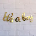 Striscione It's a Boy dorato a specchio con caratteri corsivi per decoro baby shower - Specchio Oro It's a Boy