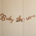 Striscione Baby Shower oro rosa con scritte eleganti per decorazione murale di festa - Oro Rosa Baby Shower