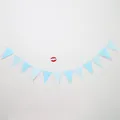 Blue and white chevron patterned triangle banner for birthday party festive decoration - Chevron Blue Triangle / Sky Blue