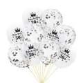Golden and silver confetti balloons with Happy Birthday 30th print for party decor - 12 Inch / 30 Years Old + Silver Confetti