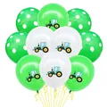 Baustellen Party Ballonset mit Traktormustern und grünen Punkten für Kindergeburtstage - Grüne Polka Dots & Traktor-Design (Bagger Luftballon-Set 1)