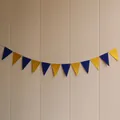 Sparkling gold and navy blue triangle bunting banner for party wall decoration - Navy Blue and Gold Triangle / Navy Blue / Gold