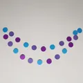 Garland with light blue, lavender, and purple glitter paper circles for party decor - 2m / Dark Purple, Light Purple & Blue Circle Garland