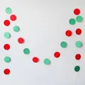 Guirnalda de círculos de papel brillante rojo y verde para adornos de fiesta navideña - Tipo estándar / Rojo Y Verde De Navidad (Con Purpurina)