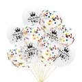 18th birthday balloon set with black crown prints and colorful confetti balloons - 12 Inch / 18 Years Old + Colorful Confetti