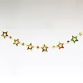 Golden hanging garland with hollow stars for festive birthday party decoration - Gold Solid Style